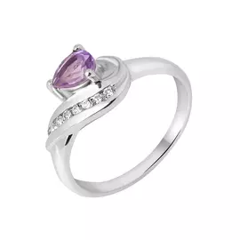 Кольцо Аметист, циркон