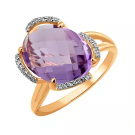Кольцо Аметист, фианит