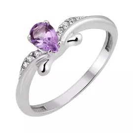 Кольцо Аметист, Фианит