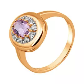 Кольцо Аметист, фианит
