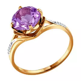 Кольцо Аметист, Фианит