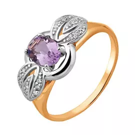 Кольцо Аметист, фианит