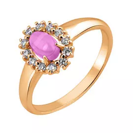 Кольцо Аметист, фианит