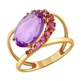 Кольцо Аметист, родолит