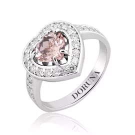 Кольцо Брил., морганит Сердце