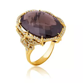 Кольцо Брил., раух-топаз