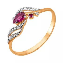 Кольцо Брил., рубин