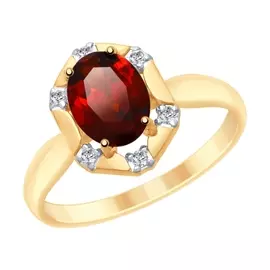 Кольцо Гранат, Фианит