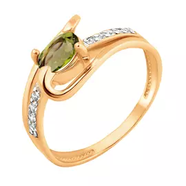 Кольцо Хризолит, фианит