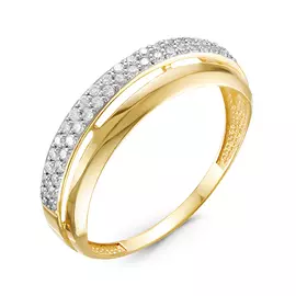 Кольцо из белого и желтого золота с фианитами л116509