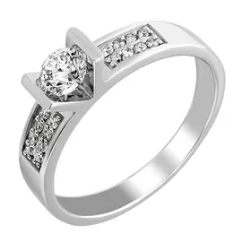 Кольцо из белого золота с бриллиантами 01-0641
