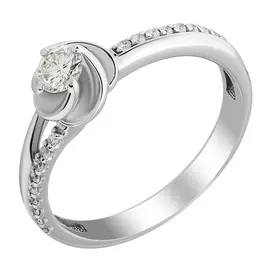 Кольцо из белого золота с бриллиантами 01-0996