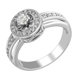 Кольцо из белого золота с бриллиантами 01-1174