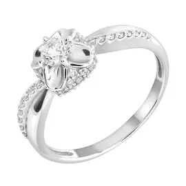 Кольцо из белого золота с бриллиантами 01-1503