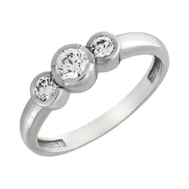 Кольцо из белого золота с бриллиантами 01-2434