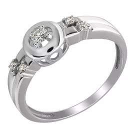 Кольцо из белого золота с бриллиантами 01-2530