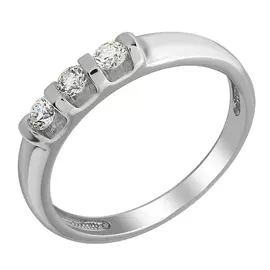 Кольцо из белого золота с бриллиантами 01-3011