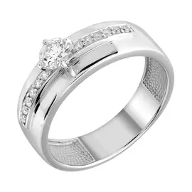 Кольцо из белого золота с бриллиантами 01-3045