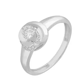 Кольцо из белого золота с бриллиантами 01-3145
