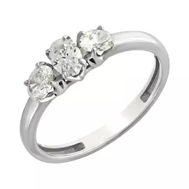 Кольцо из белого золота с бриллиантами 01-3472