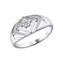 Кольцо из белого золота с бриллиантами 1011480 №16 60