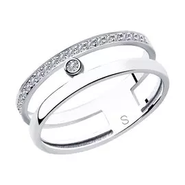 Кольцо из белого золота с бриллиантами 1011850 №19 80