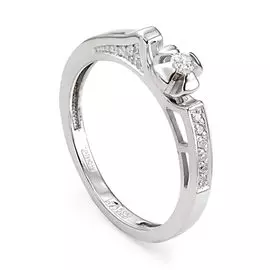 Кольцо из белого золота с бриллиантами 11-1696 № 2-16