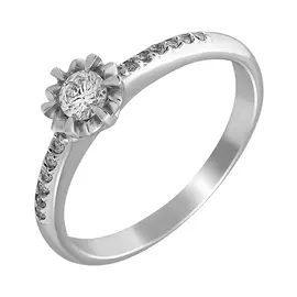 Кольцо из белого золота с бриллиантами 1.03.0618
