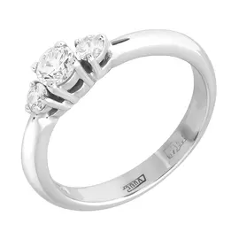 Кольцо из белого золота с бриллиантами 1-104-352
