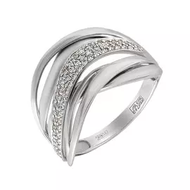 Кольцо из белого золота с бриллиантами 1-107-350
