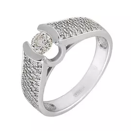Кольцо из белого золота с бриллиантами 1-1128-1000 №3-17