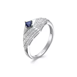 Кольцо из белого золота с бриллиантами и сапфиром 11008-251-13-00