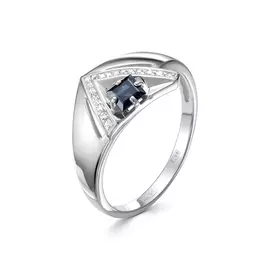Кольцо из белого золота с бриллиантами и сапфиром 11009-251-13-00
