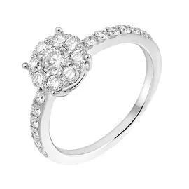 Кольцо из белого золота с бриллиантами с родированием 11-9179-12-02