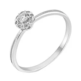 Кольцо из белого золота с бриллиантами с родированием 11-9209-12-02