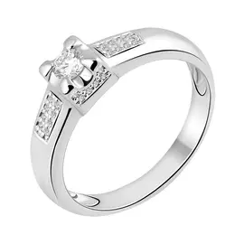 Кольцо из белого золота с бриллиантами с родированием 11-9368-12-02