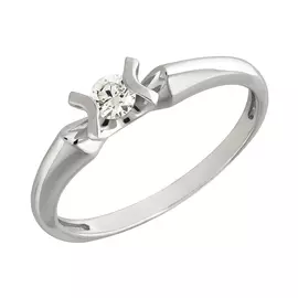 Кольцо из белого золота с бриллиантом 01-3549