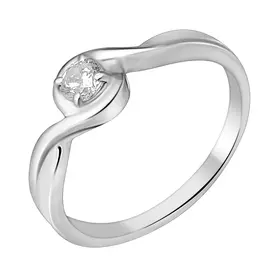 Кольцо из белого золота с бриллиантом 11-0619-12-02