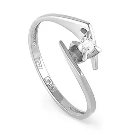 Кольцо из белого золота с бриллиантом 11-1876-1000 №17-17