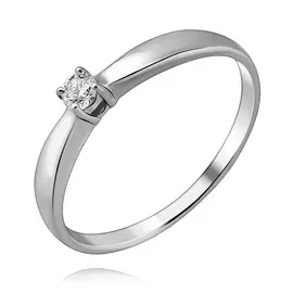 Кольцо из белого золота с бриллиантом 11-9054-12-02