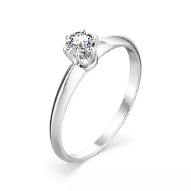 Кольцо из белого золота с бриллиантом 13116-200