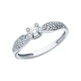 Кольцо из белого золота с бриллиантом 13384-200