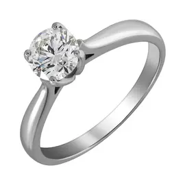 Кольцо из белого золота с бриллиантом 1-106-143