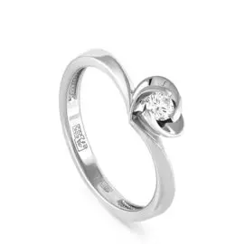 Кольцо из белого золота с бриллиантом 1-1138 №28-14