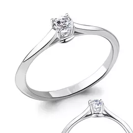 Кольцо из белого золота с бриллиантом 962408