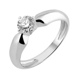 Кольцо из белого золота с бриллиантом с родированием П1-182-12-02