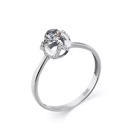 Кольцо из белого золота с фианитами 1000040