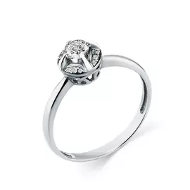 Кольцо из белого золота с фианитами 1000043