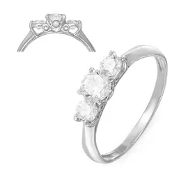 Кольцо из белого золота с фианитами 114917