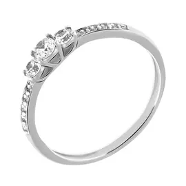 Кольцо из белого золота с фианитами 11-0013-12-01